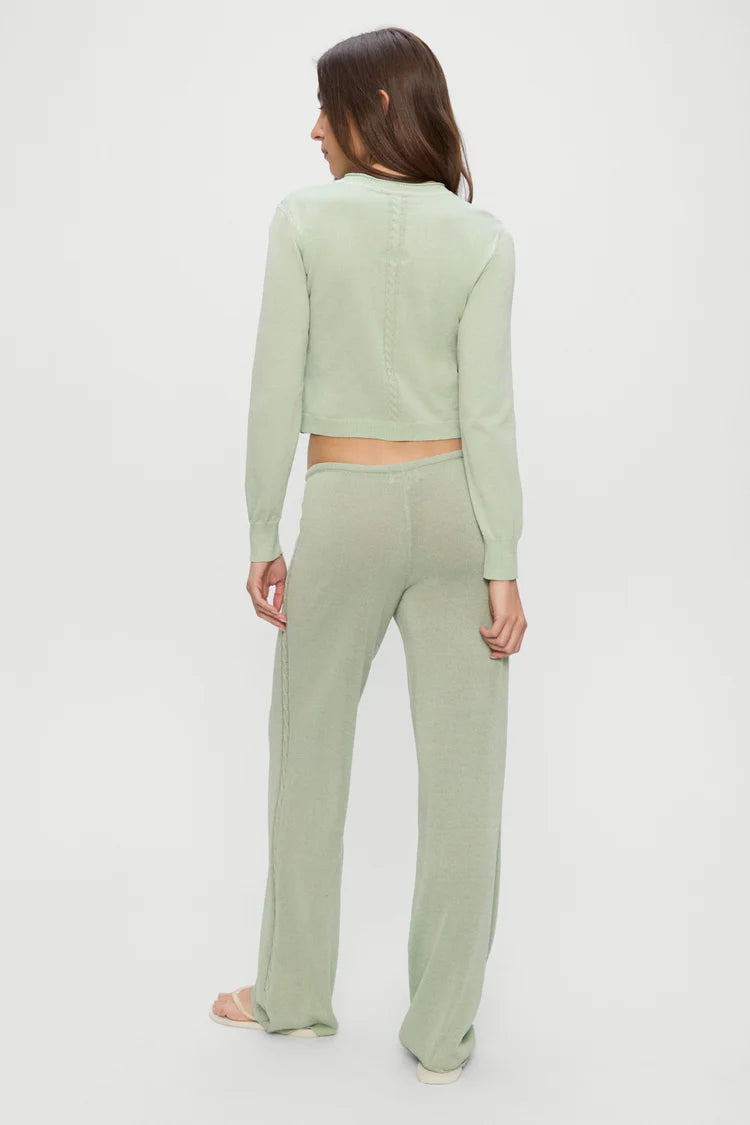 Frankies Bikinis Ela Low Rise Knit Pant - Eucalyptus