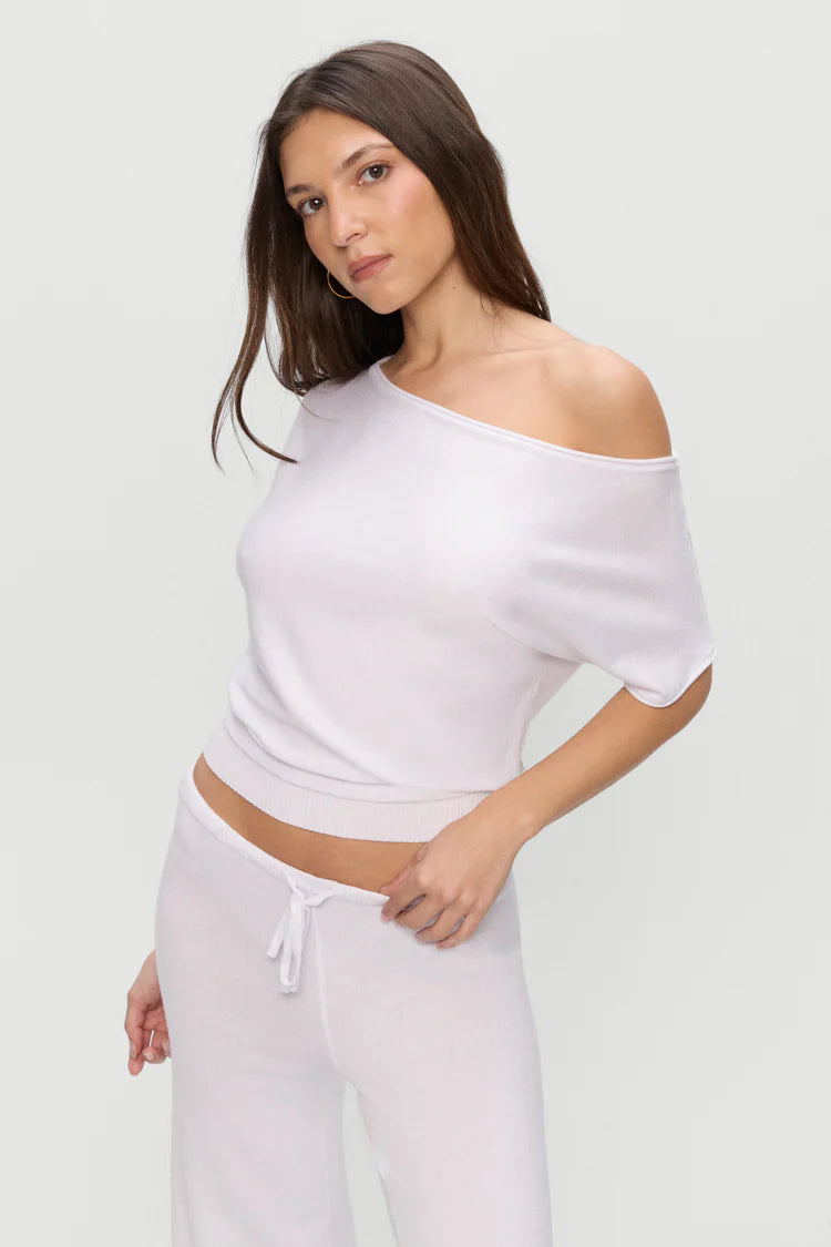 Frankies Bikinis Mellow Knit Pants - White