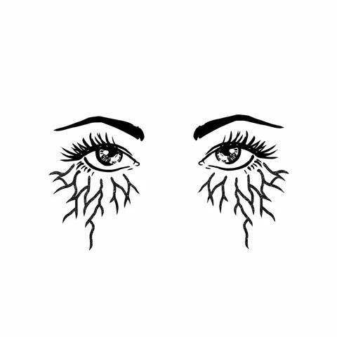 Salvatore Black Glitter Vampire Eye Veins Face Sticker