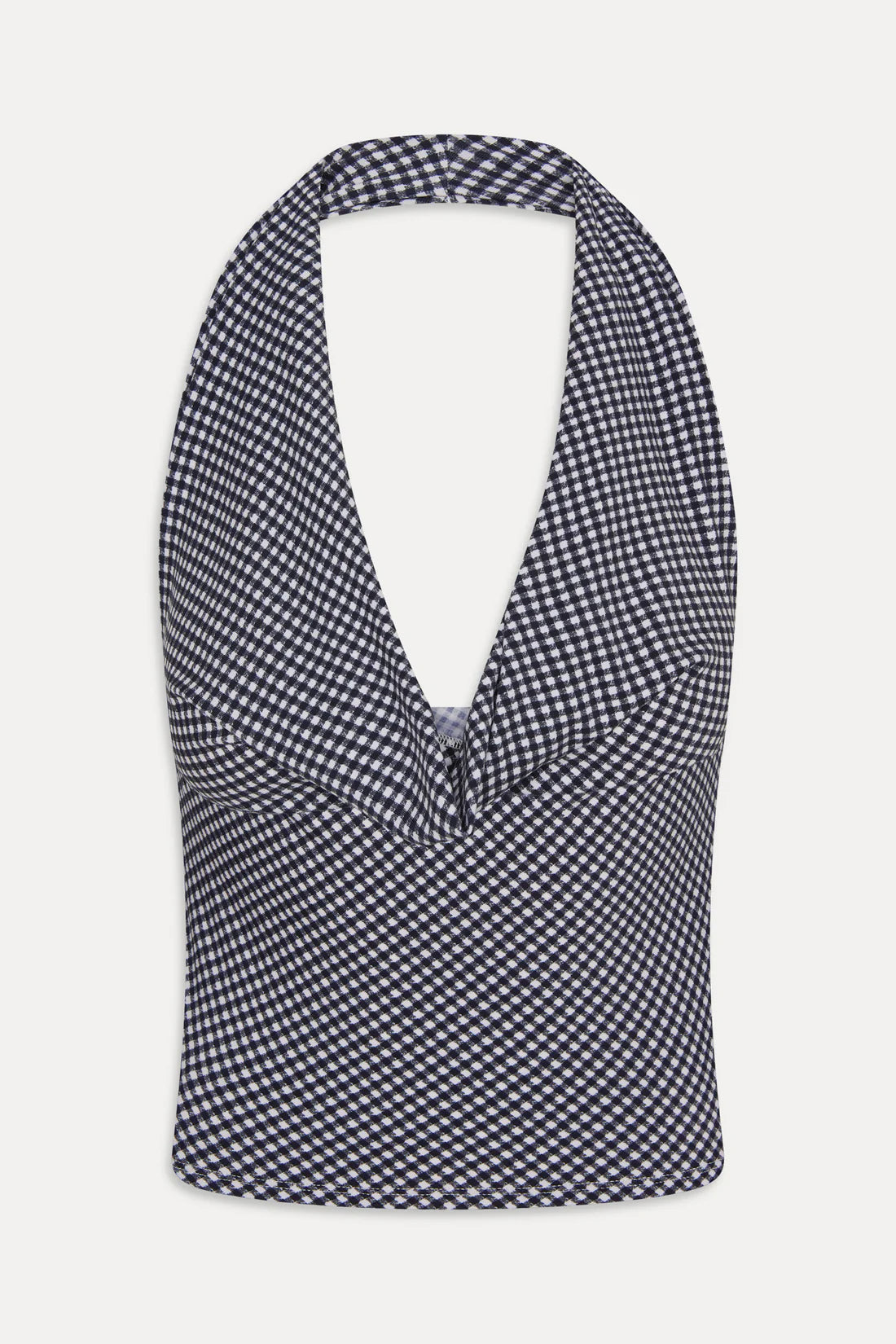 Frankies Bikinis Jay Gingham Halter Top - Midnight Wishes