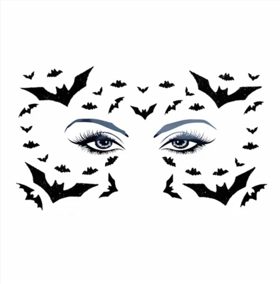 Glitter Bat Body and Face Stickers