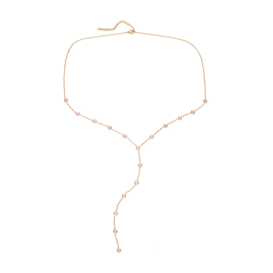 Bijoux De Mimi India Droplet Necklace Gold & Pink