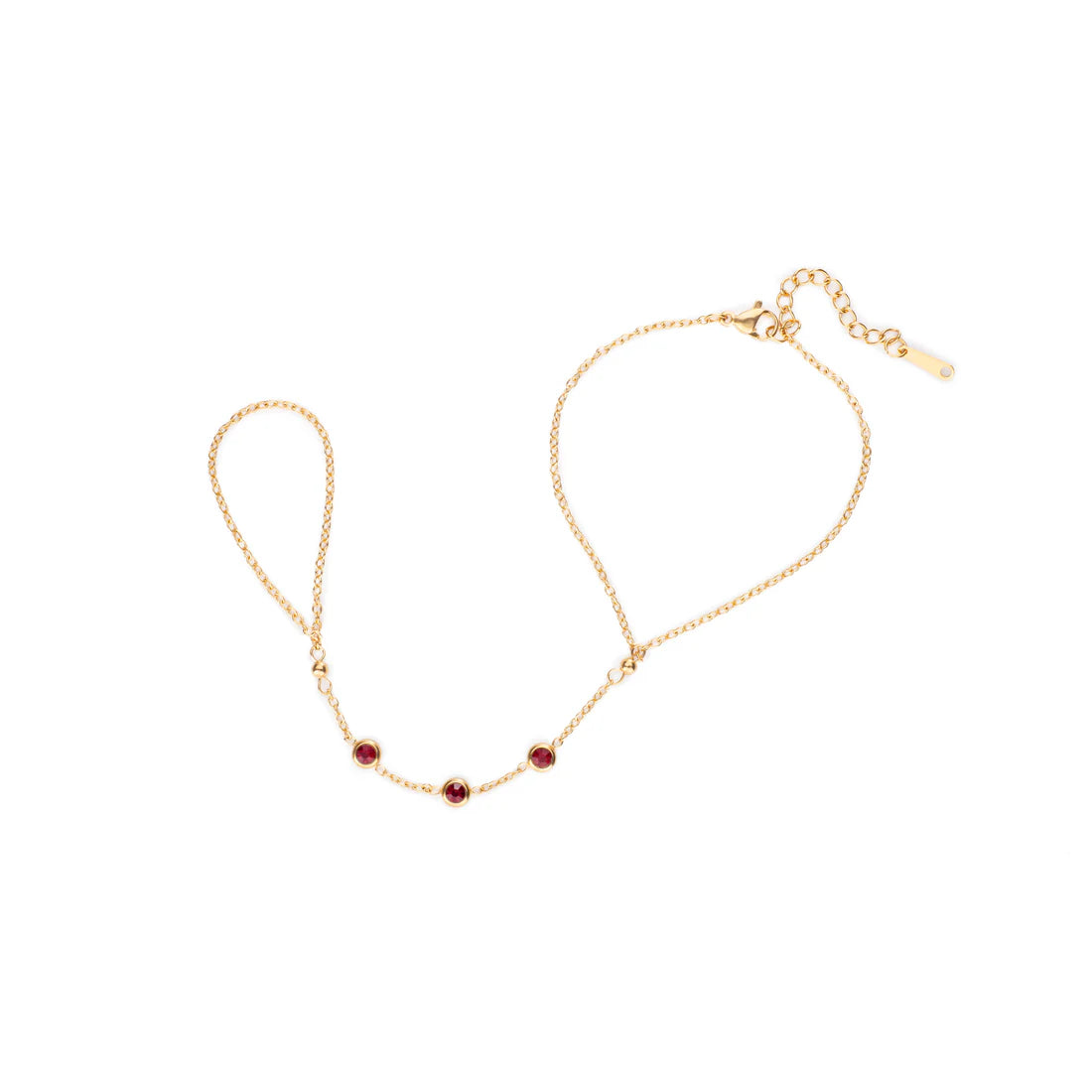 Bijoux De Mimi Madeleine Hand Chain Red & Gold