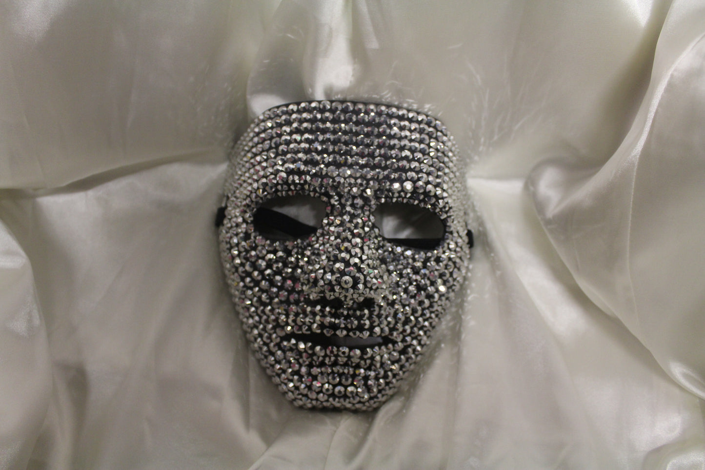 Silver Rhinestone Full Face Mask