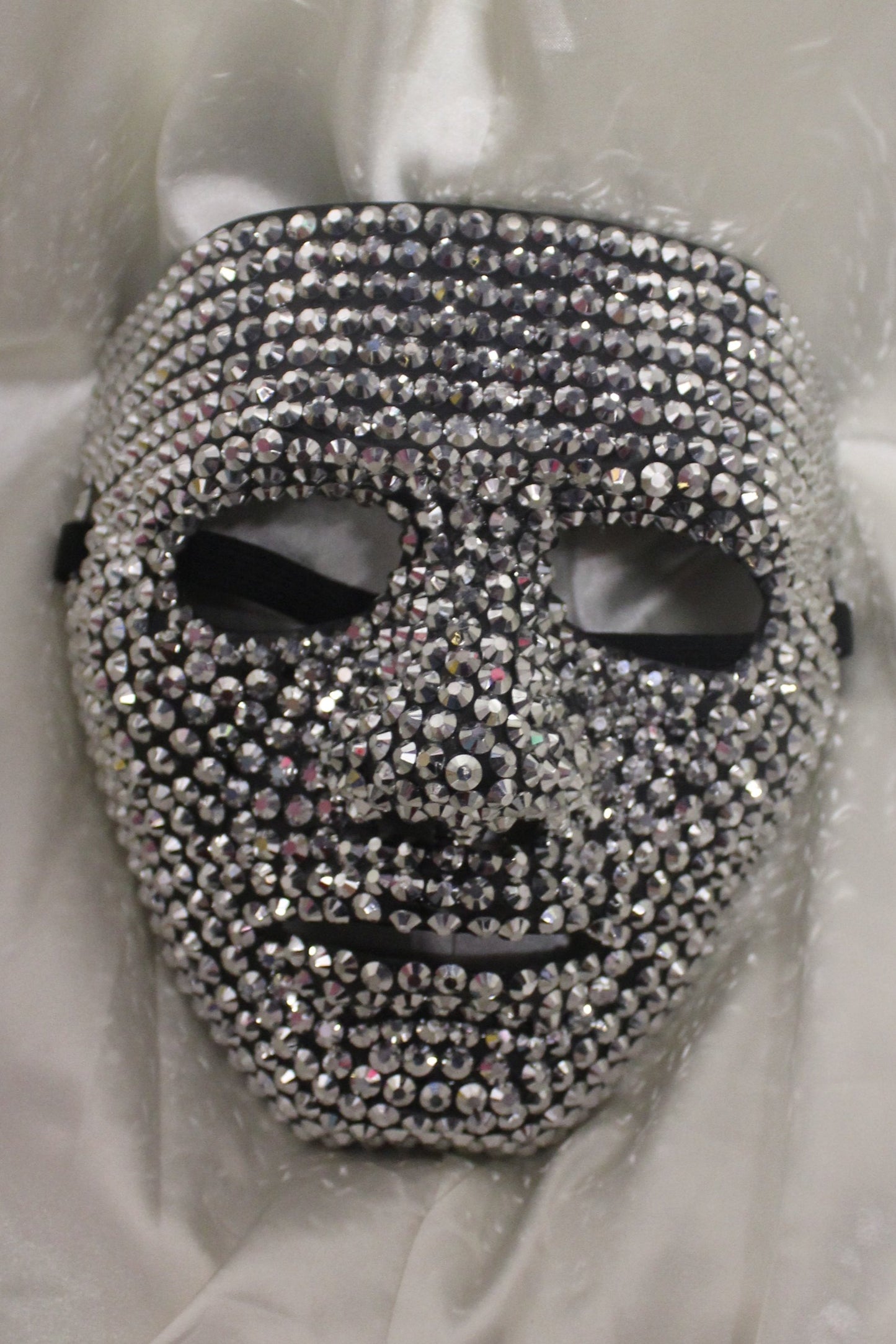 Silver Rhinestone Full Face Mask