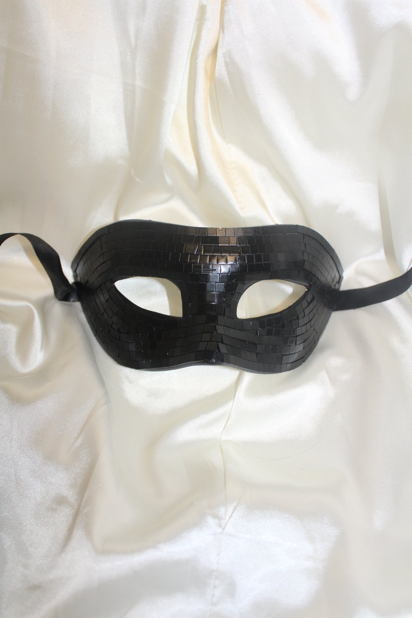 Black Disco Tile Masquerade Mask