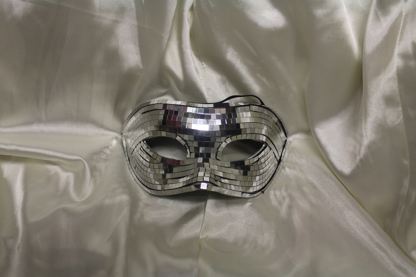 Silver Disco Tile Masquerade Mask