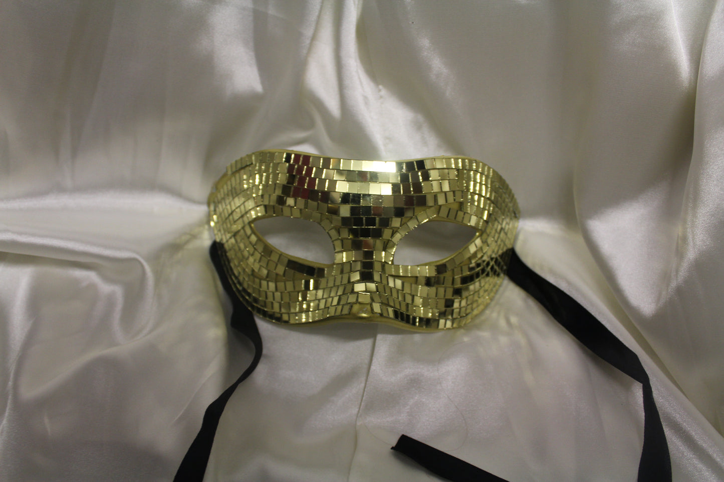 Gold Disco Tile Masquerade Mask