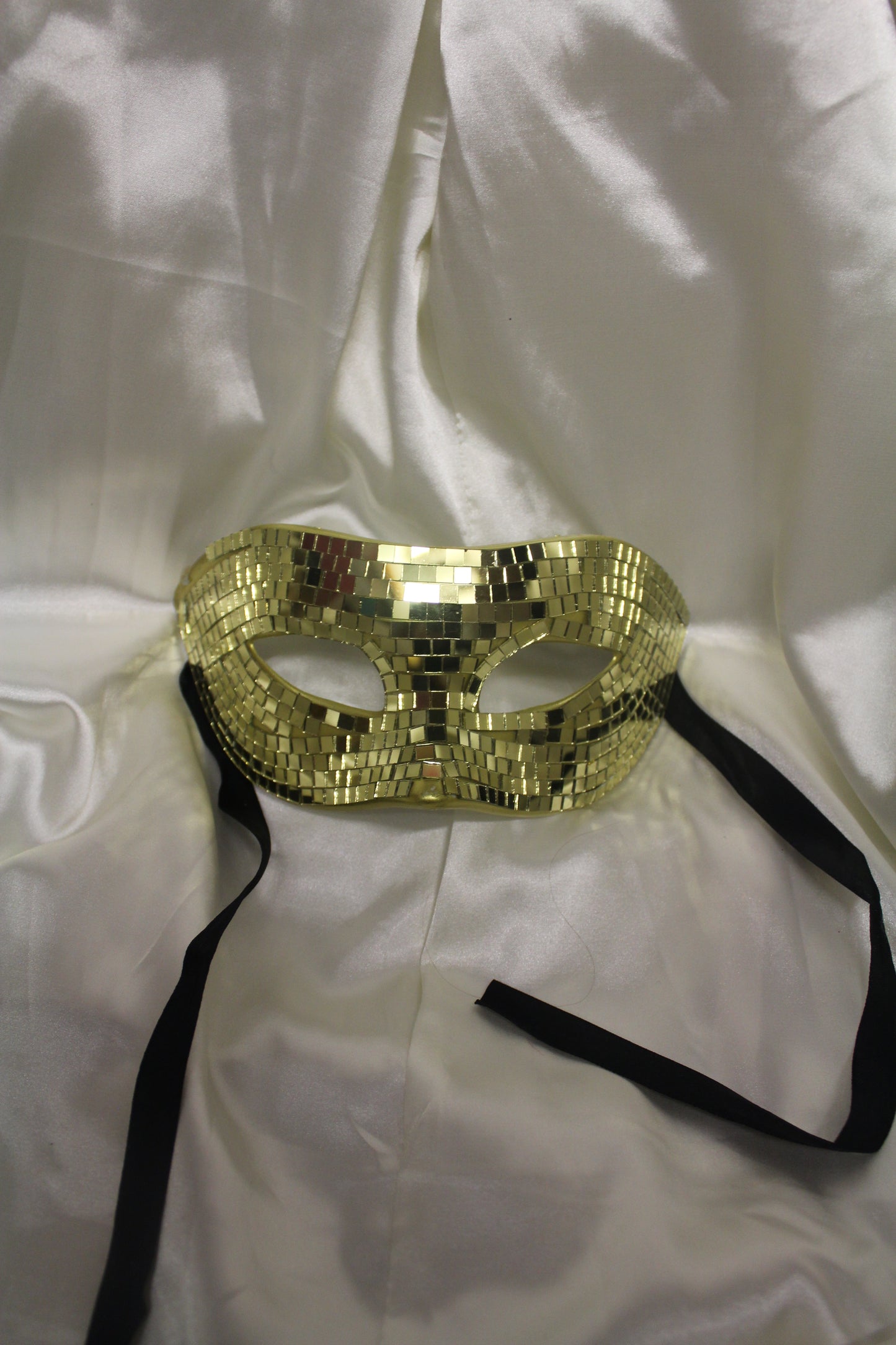 Gold Disco Tile Masquerade Mask