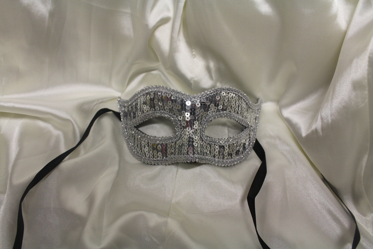 Silver Sequin Venetian Masquerade Mask