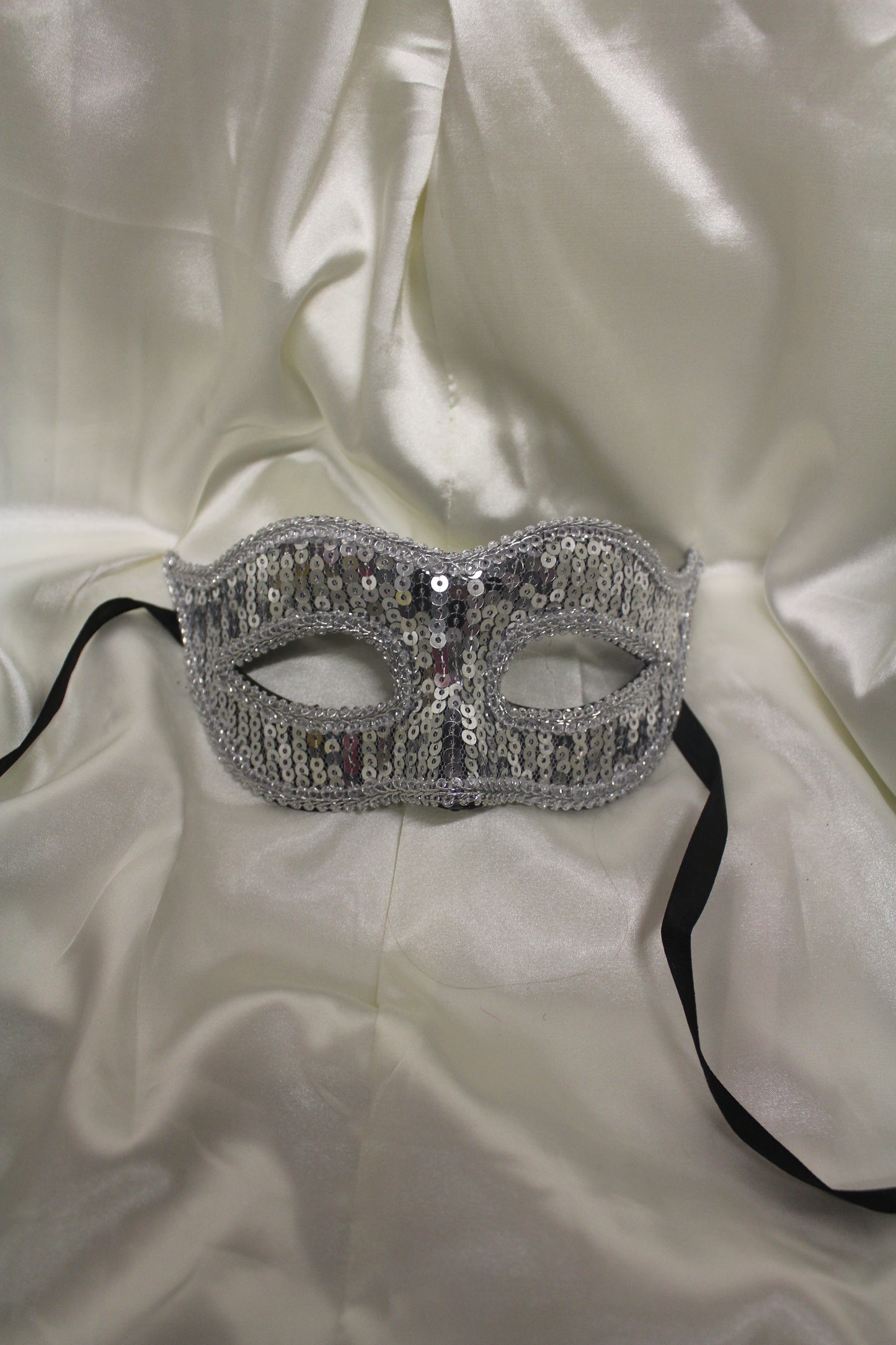 Silver Sequin Venetian Masquerade Mask