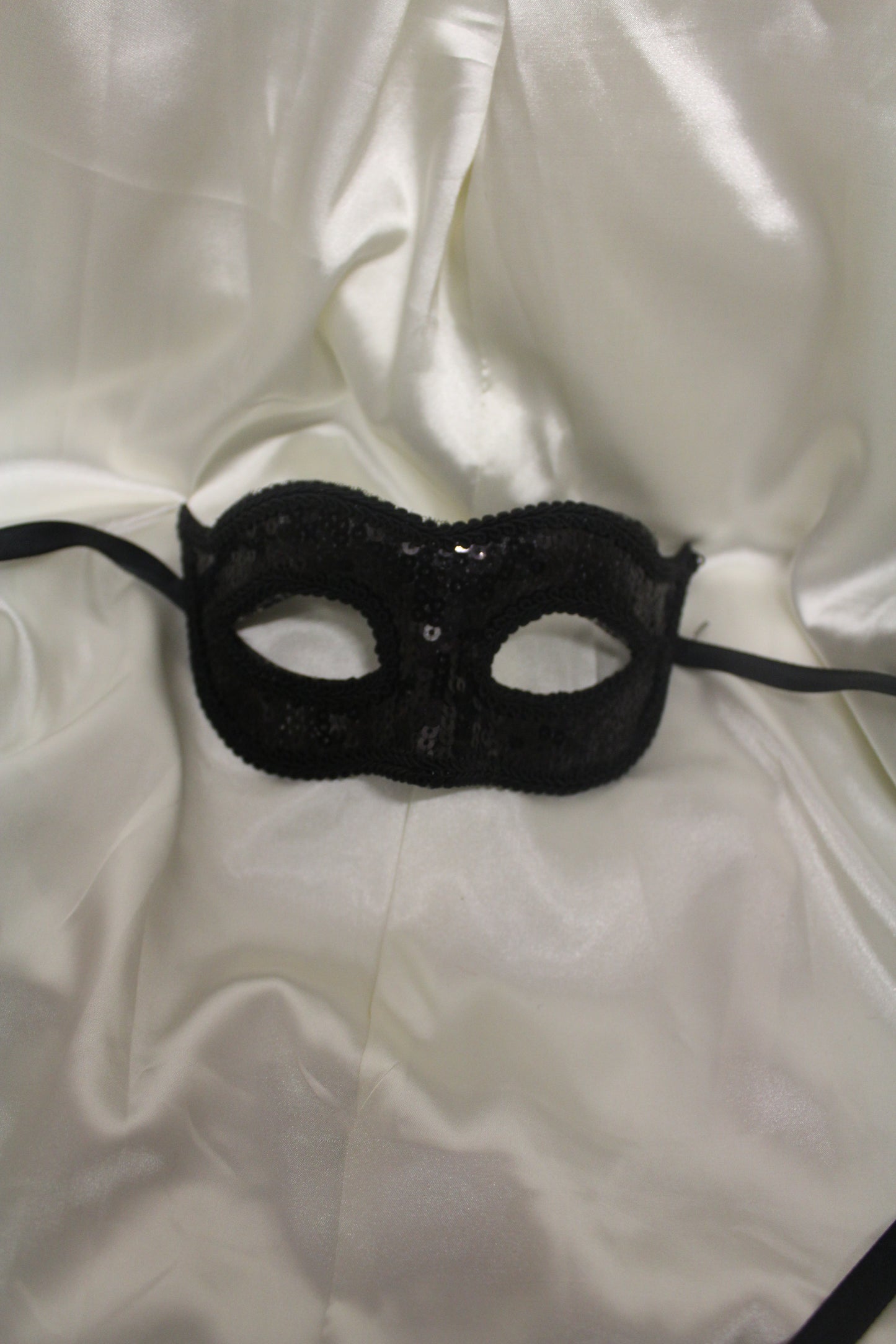 Black Sequin Venetian Masquerade Mask