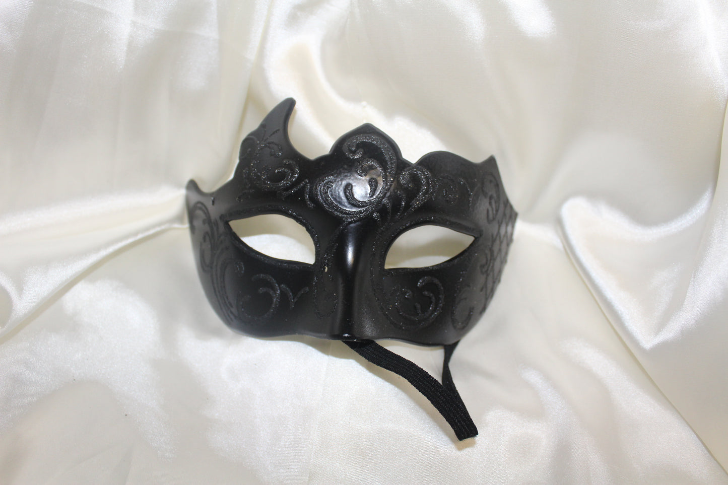 Black Glitter Swirl Masquerade Mask