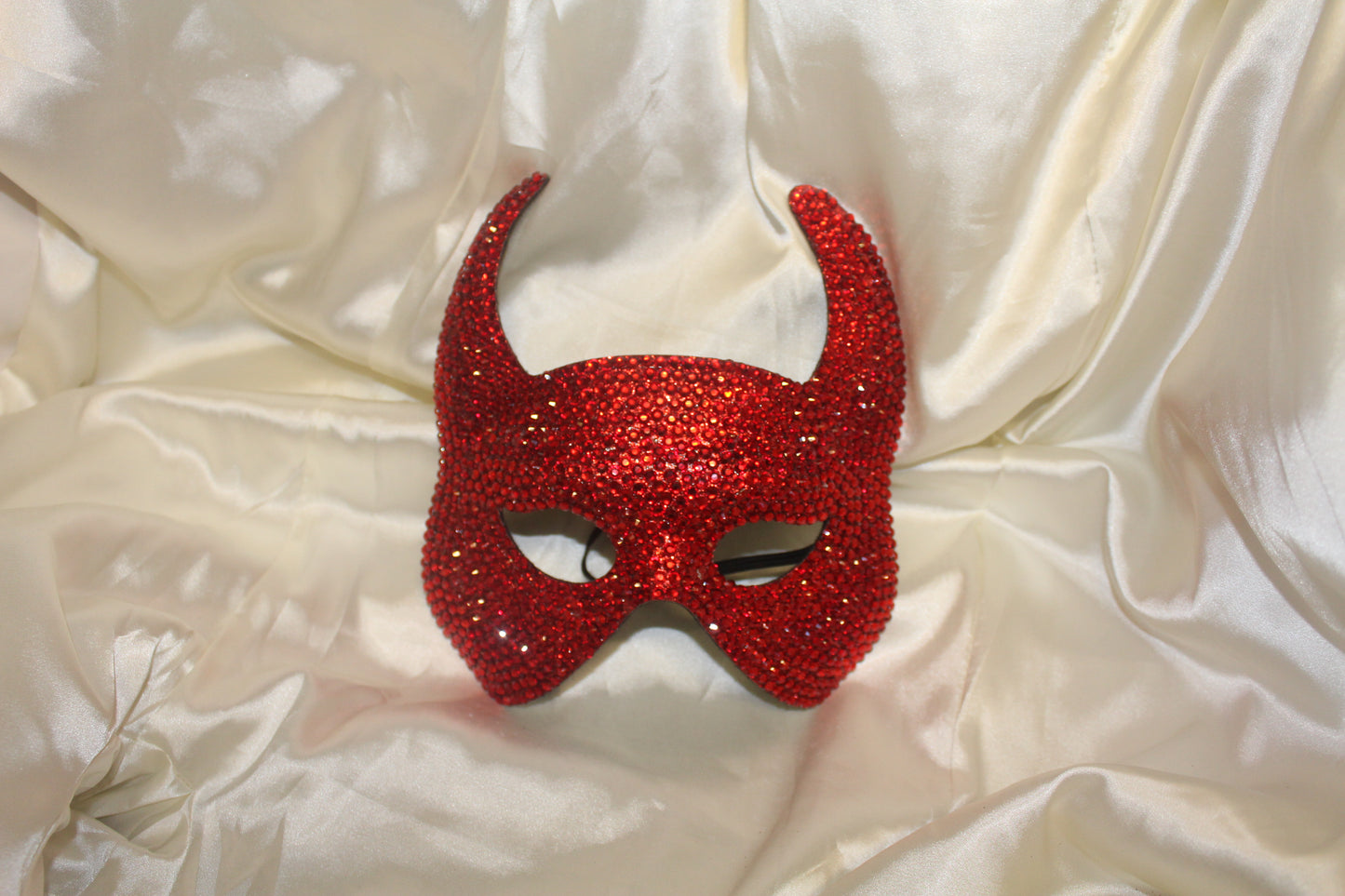 Red Rhinestone Devil Masquerade Mask