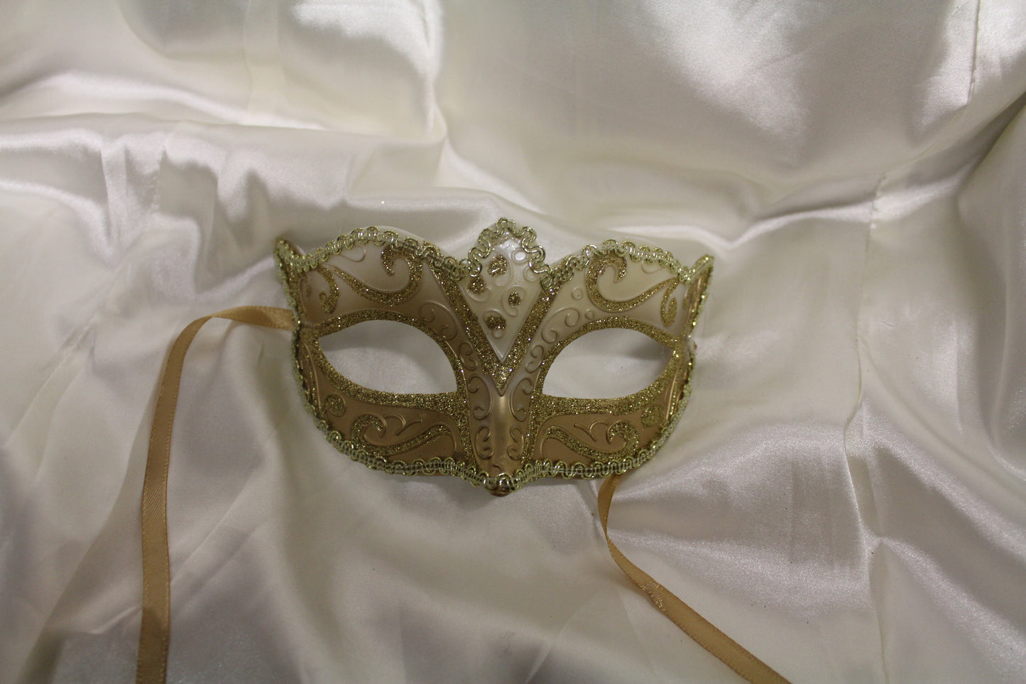 Gold Ornate Glitter Masquerade Mask