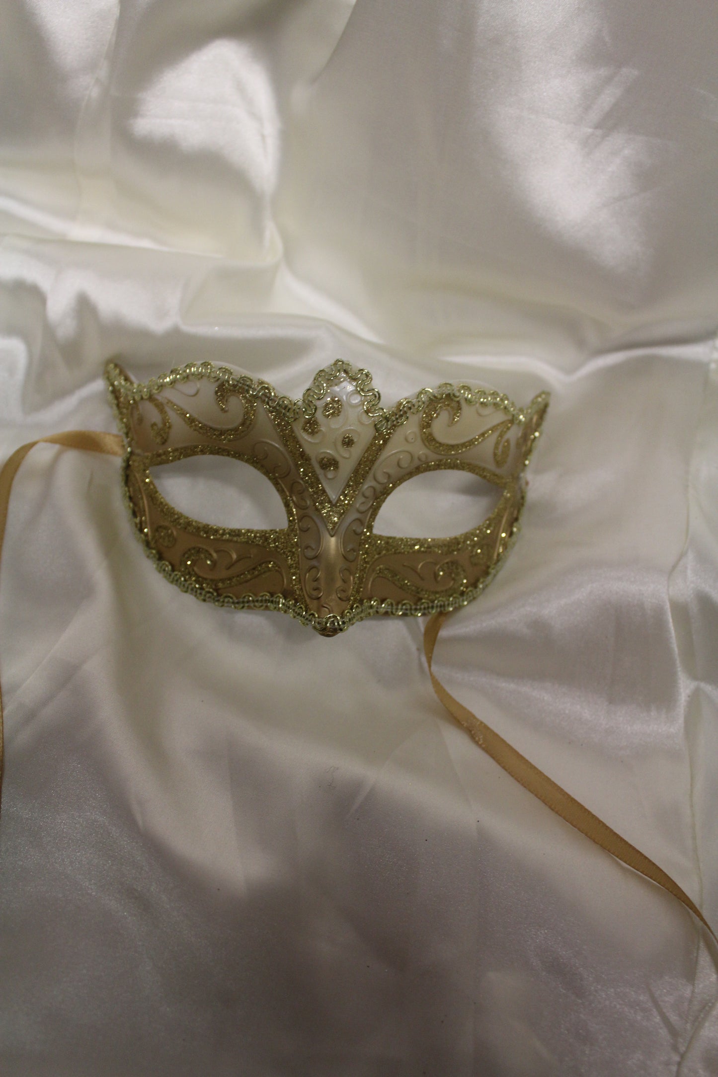 Gold Ornate Glitter Masquerade Mask