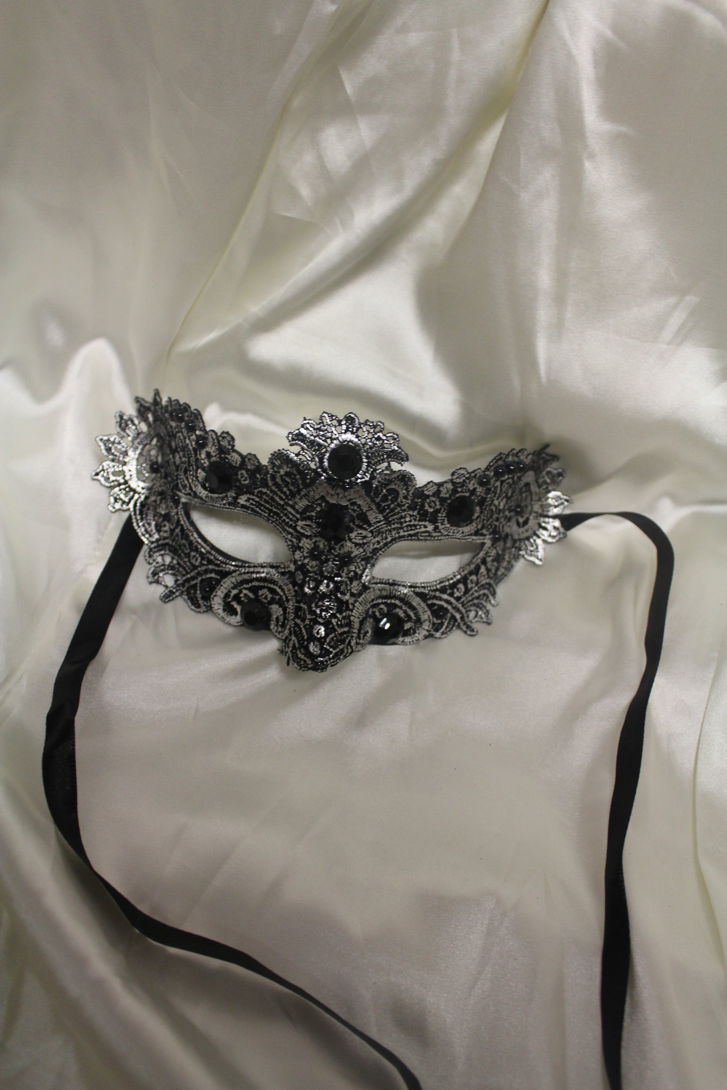 Black & Silver Fancy Masquerade Mask