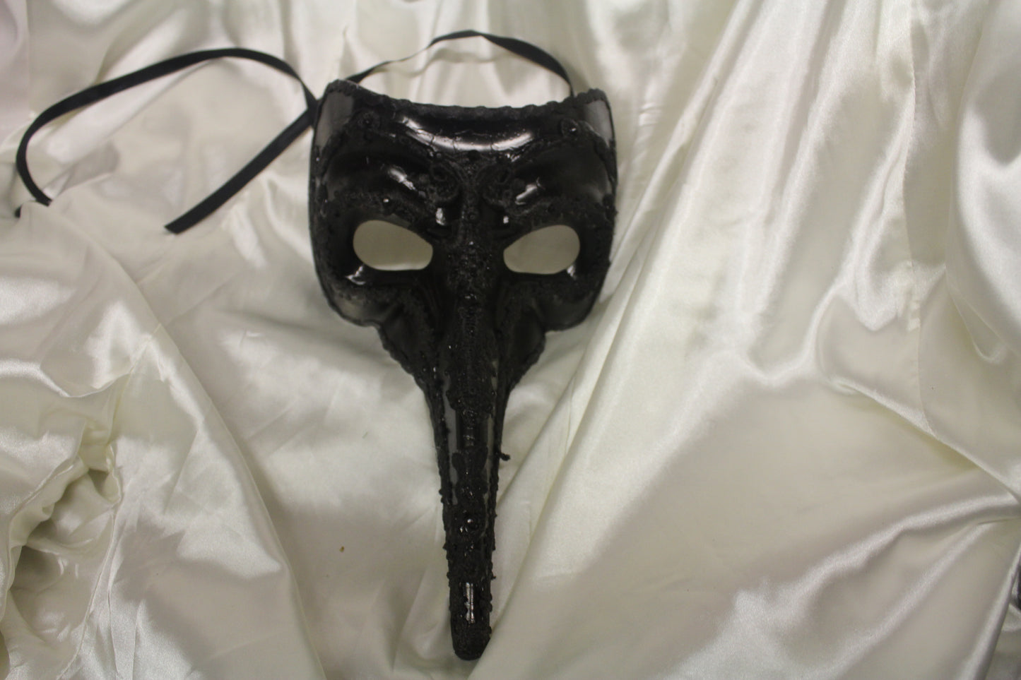 Black Pierrot Plague Doctor Masquerade Mask