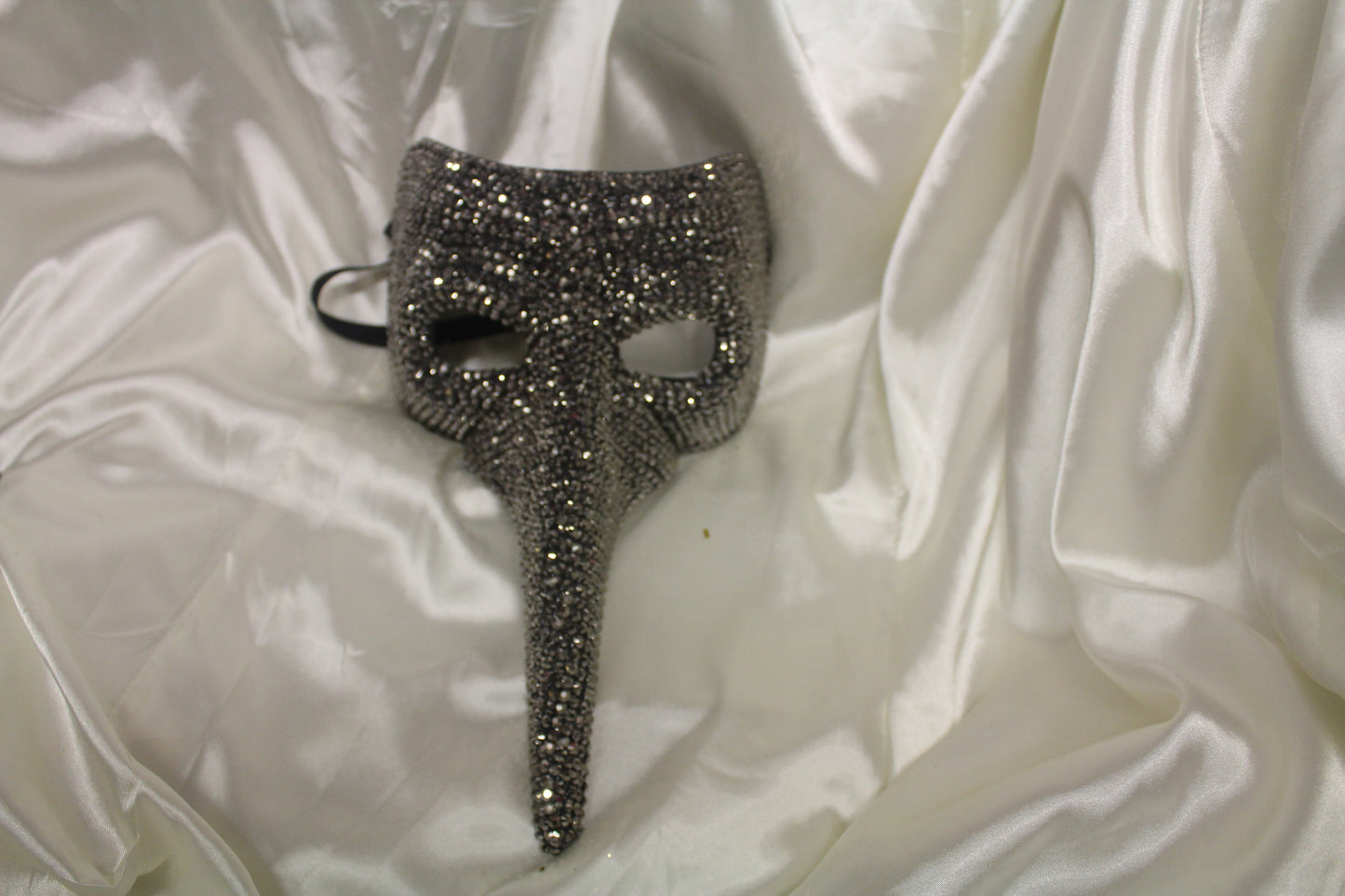 Rhinestone Pierrot Plague Doctor Masquerade Mask