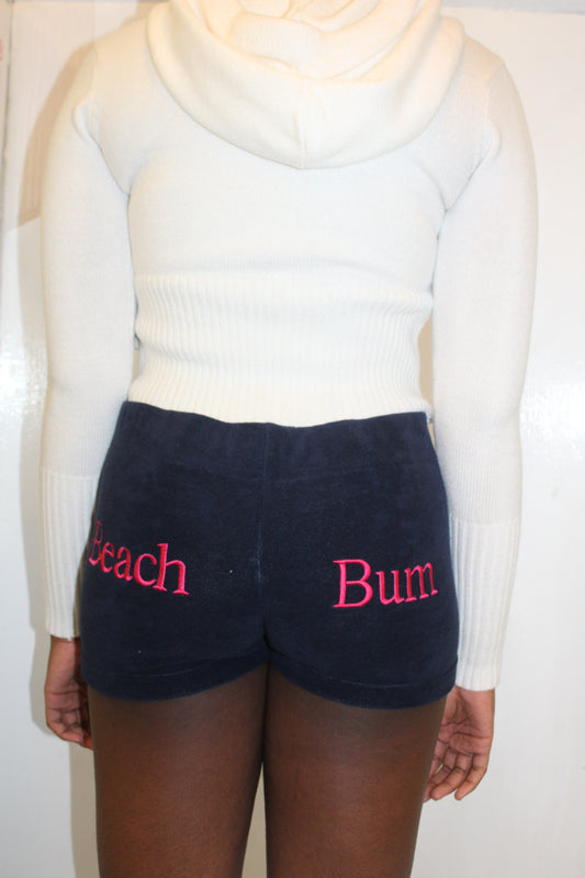 Navy & Pink 'Beach Bum' Towelling Shorts