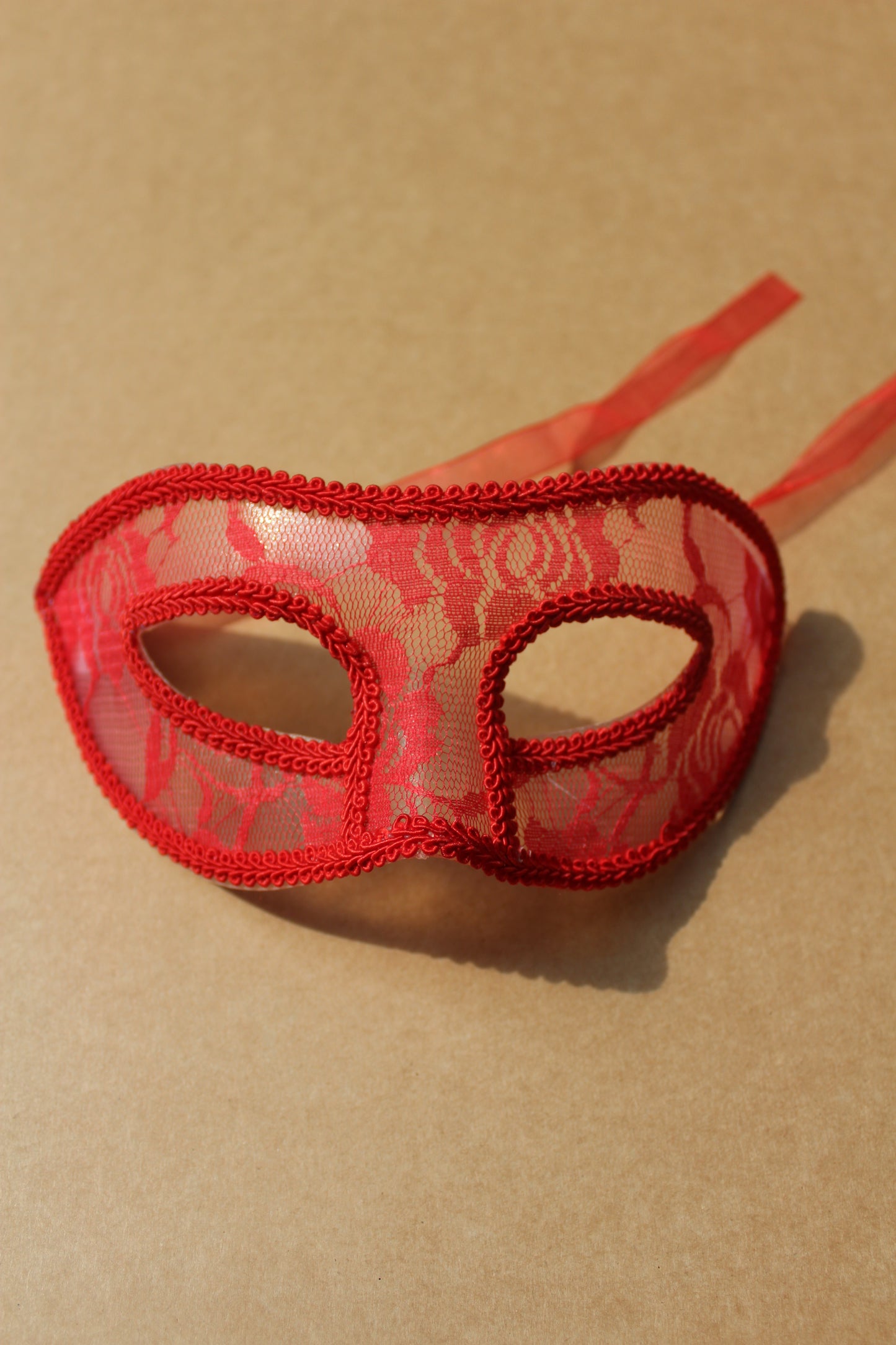 Red Lace Venetian Masquerade Mask