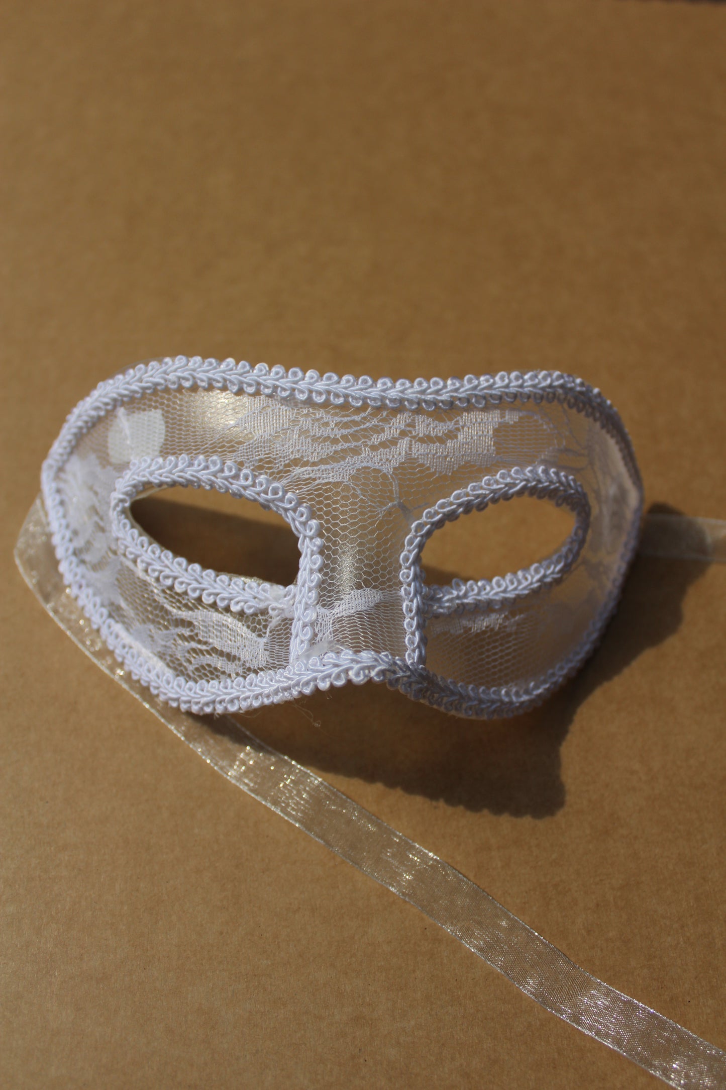 White Lace Venetian Masquerade Mask