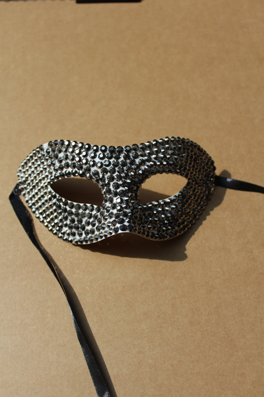 Silver Rhinestone Venetian Masquerade Mask
