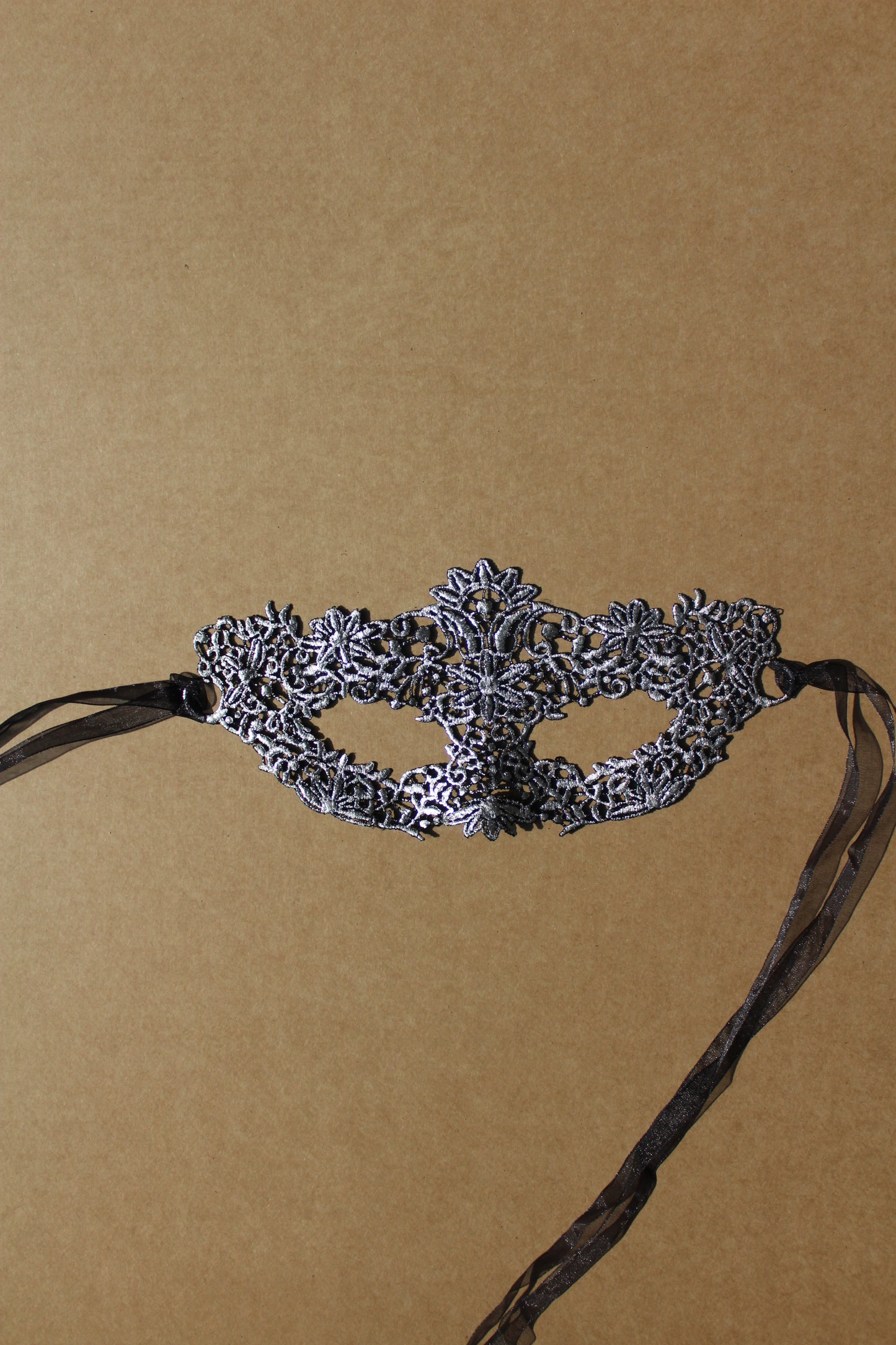 Silver Intricate Lace Masquerade Mask