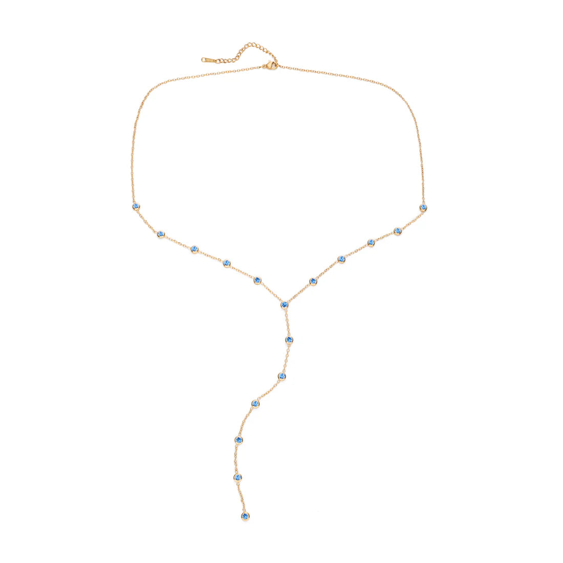 Bijoux De Mimi India Droplet Necklace Gold & Blue