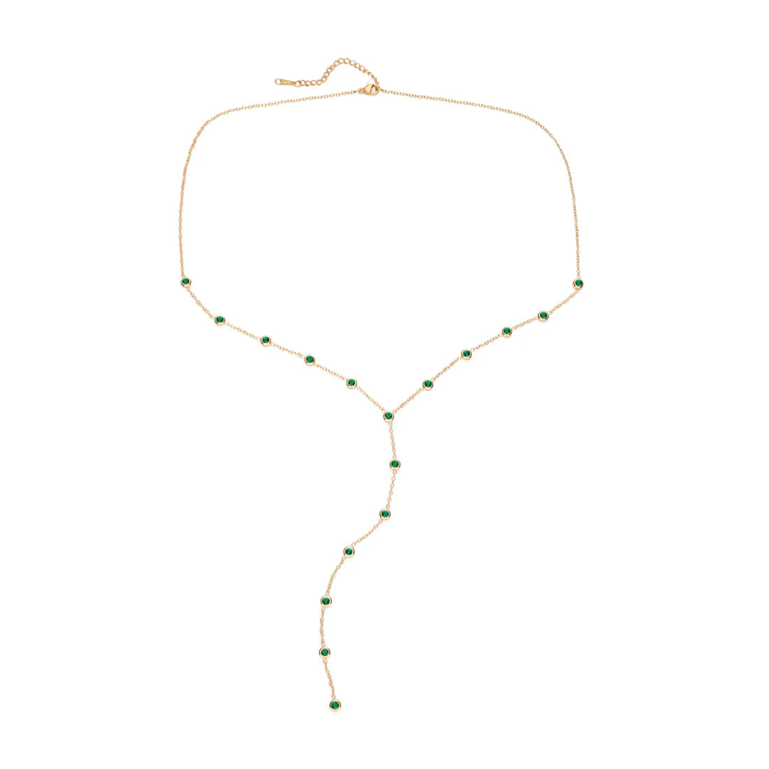 Bijoux De Mimi India Droplet Necklace Gold & Green