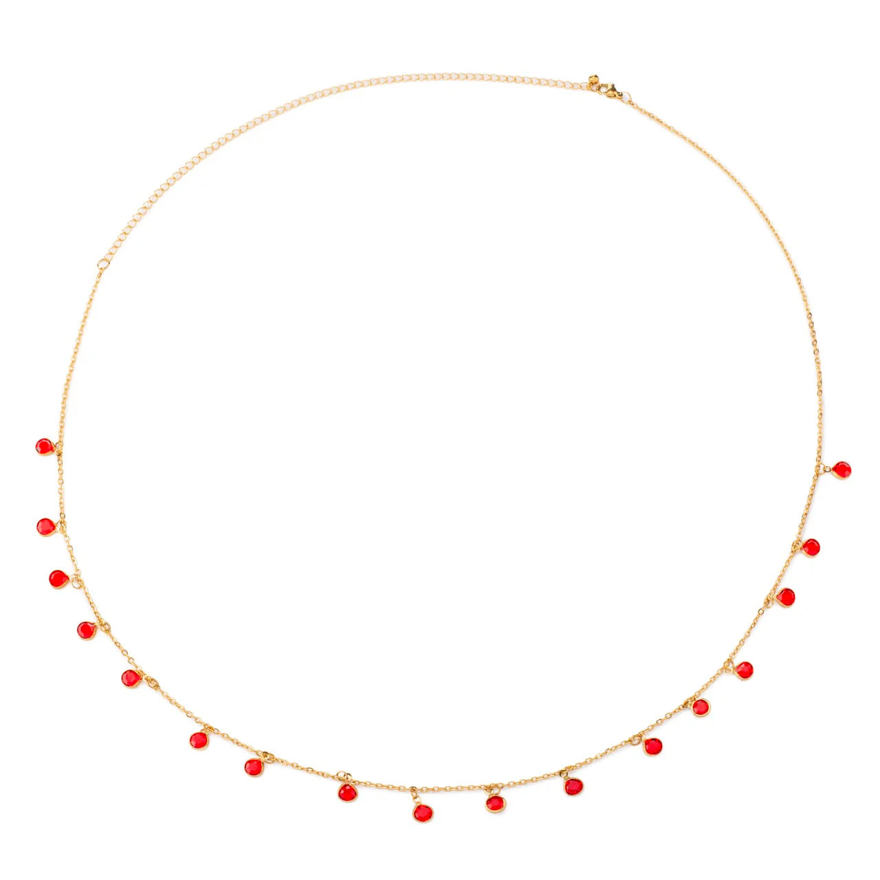 Bijoux De Mimi Ivy Droplet Belly Chain Gold & Red