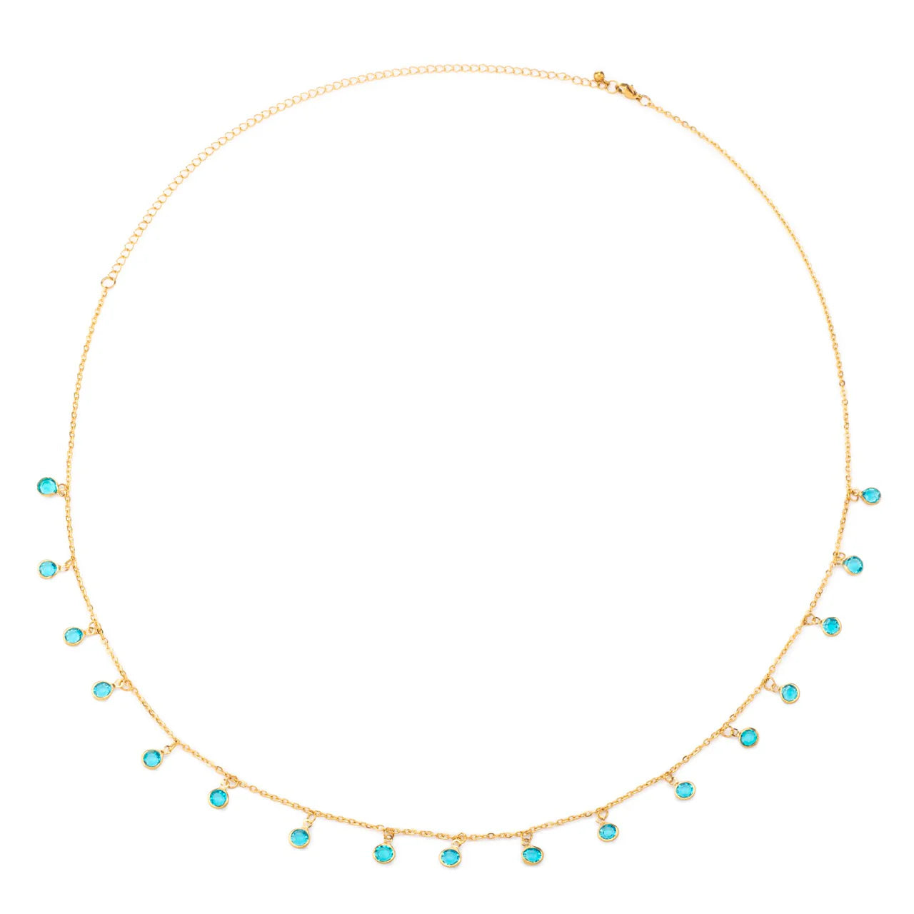 Bijoux De Mimi Ivy Droplet Belly Chain Gold & Turquoise