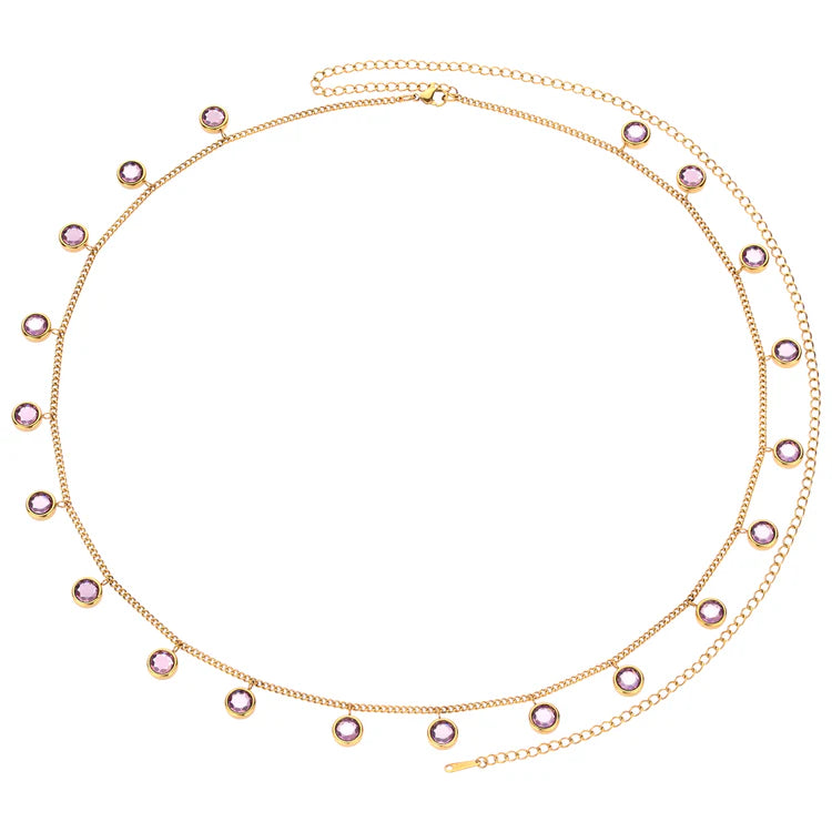Bijoux De Mimi Ivy Belly Chain Gold & Pink