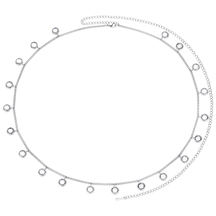 Bijoux De Mimi Ivy Belly Chain Silver & Crystal