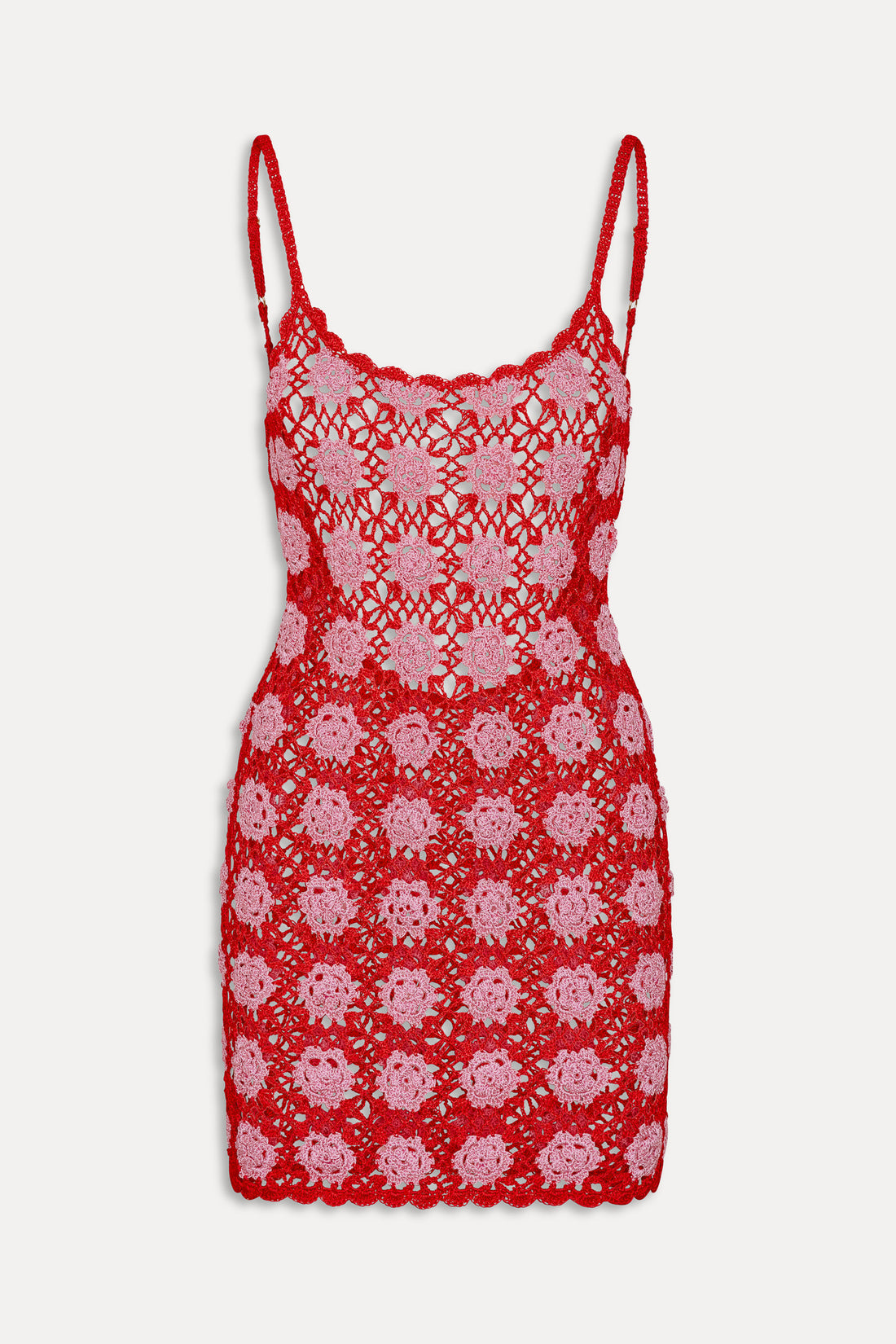 Frankies Bikinis Julie Crochet Mini Dress - Crochet Rose