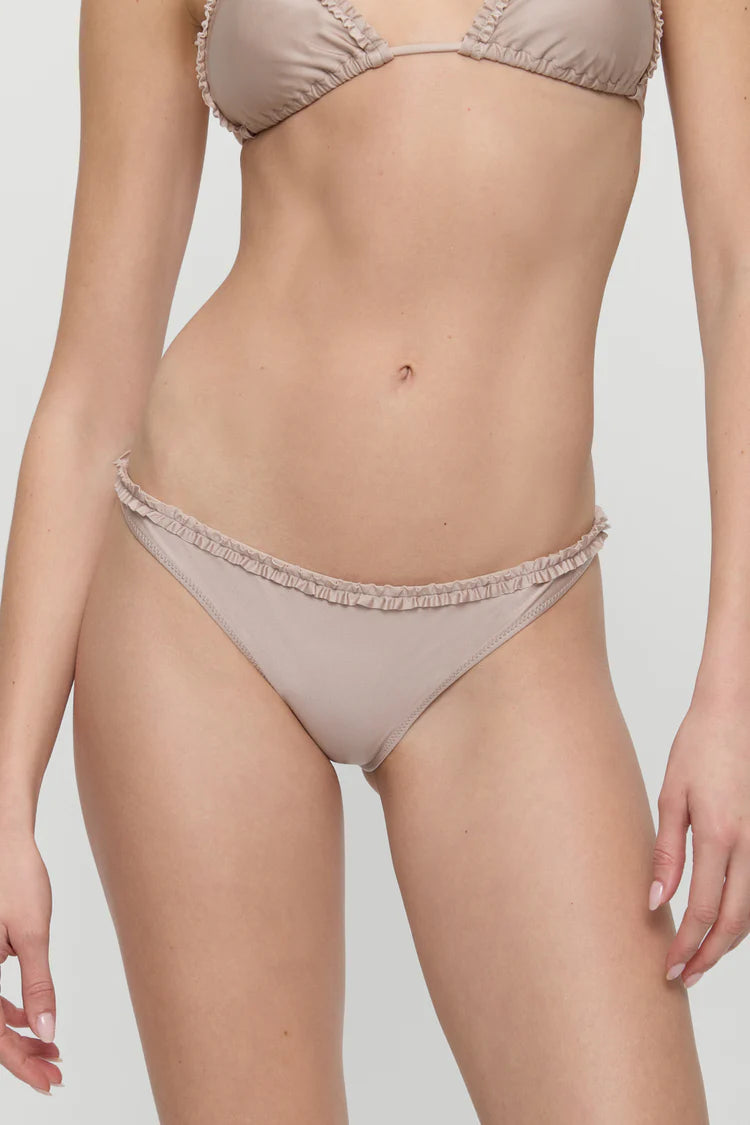 Frankies Bikinis Nick Triangle Shine Bikini Top & Kate Cheeky Shine Bottom - Birthday Suit