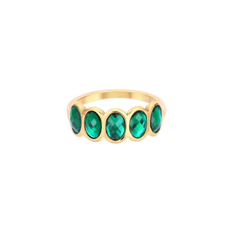 Bijoux De Mimi Lian Gold & Green Ring