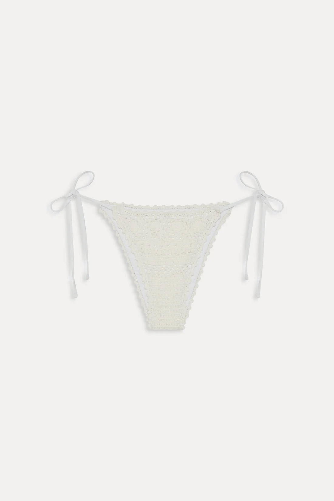 Frankies Bikinis x JENNIE Nick Triangle Bikini Top & Mackenzie Bottom - Ivory Crochet