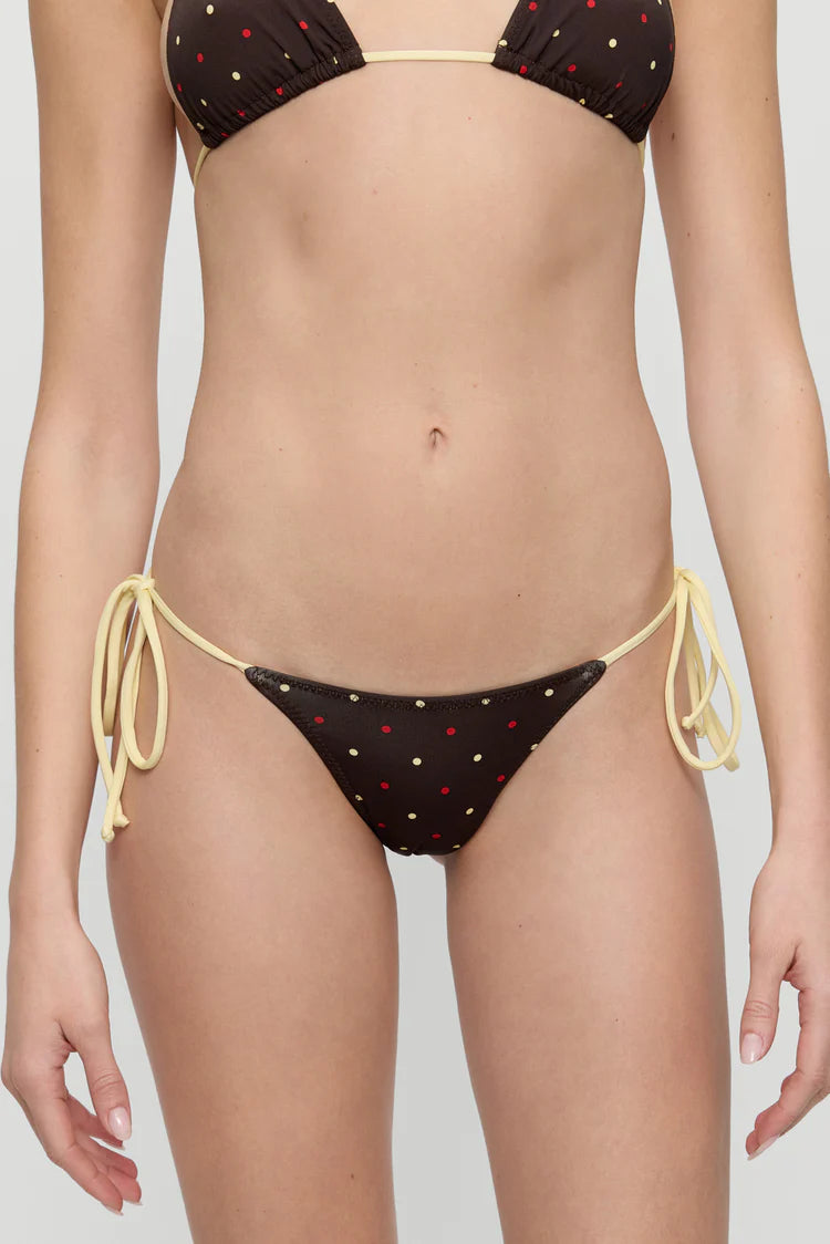 Frankies Bikinis Cola Satin Top & Mackenzie Satin Bottom - Honey Bug