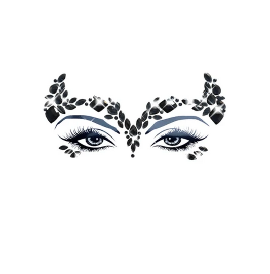 Maleficent Black Gothic Queen Crystal Jewel Face Sticker