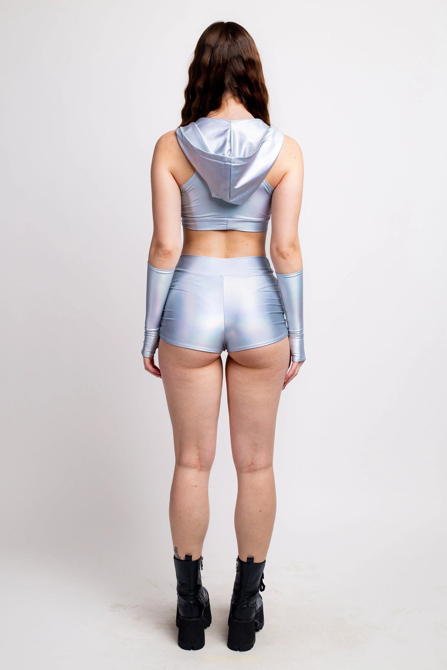 Matt Holo Ruched High Waist Shorts