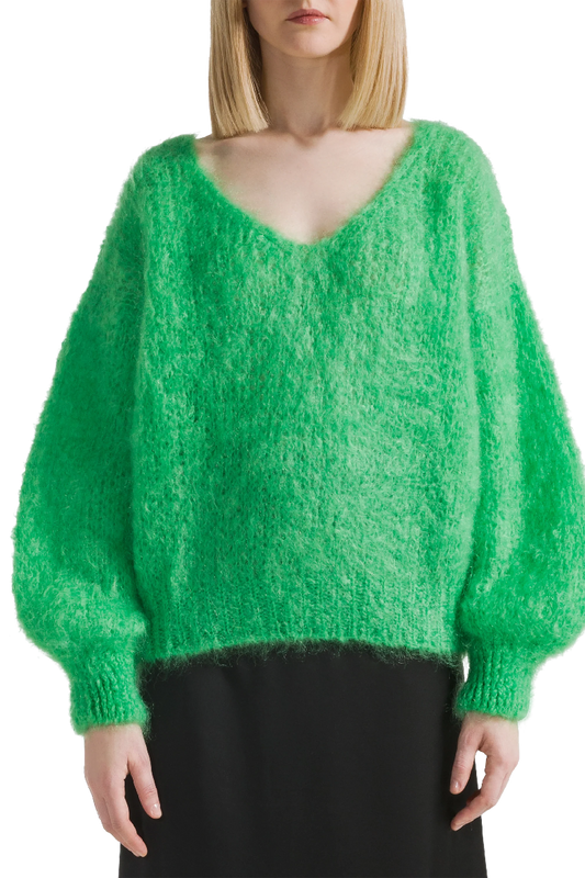 American Dreams Milana Mohair Knit Jumper - Bright Green