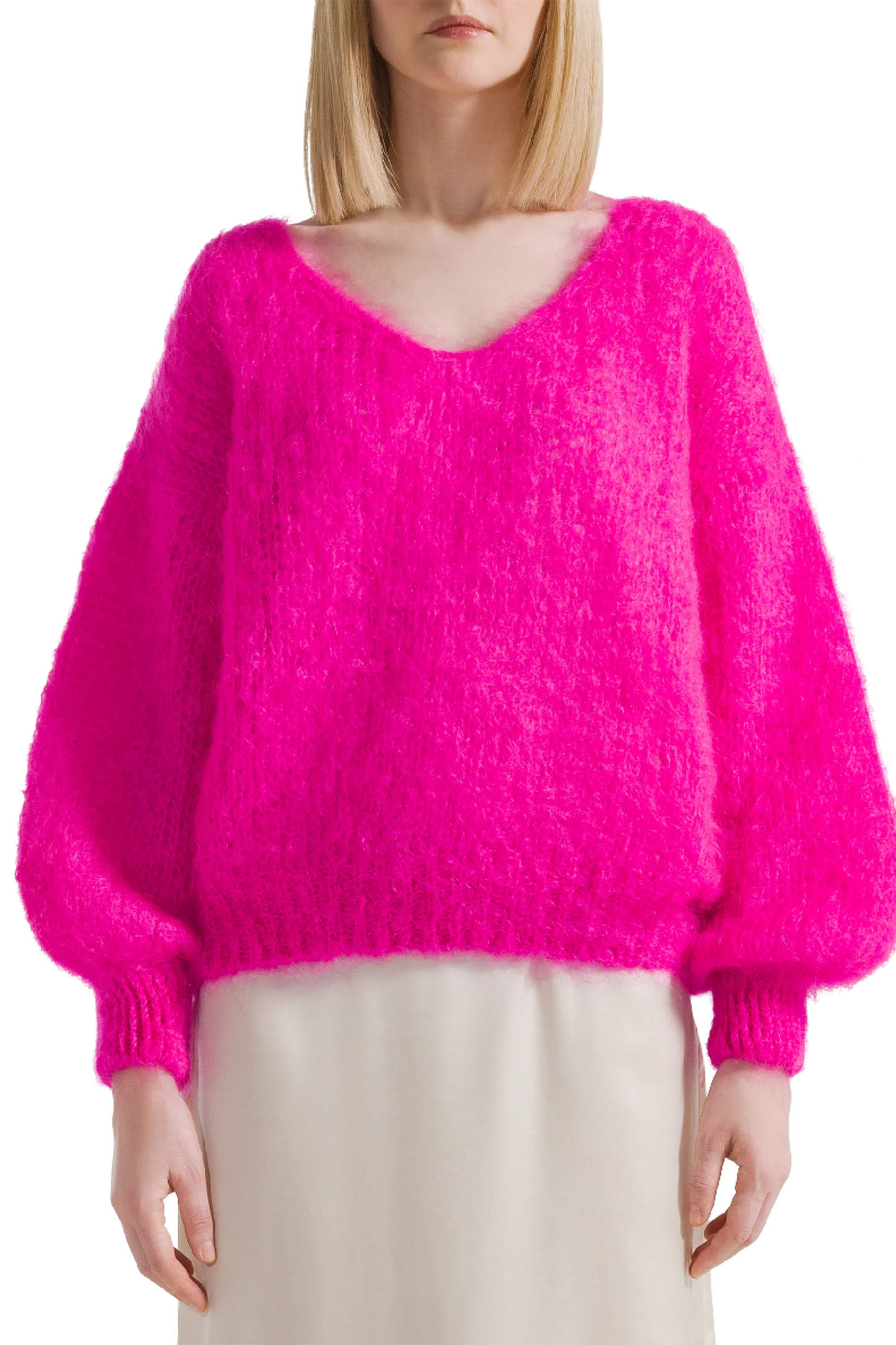 American Dreams Milana Mohair Knit Jumper - Neon Pink