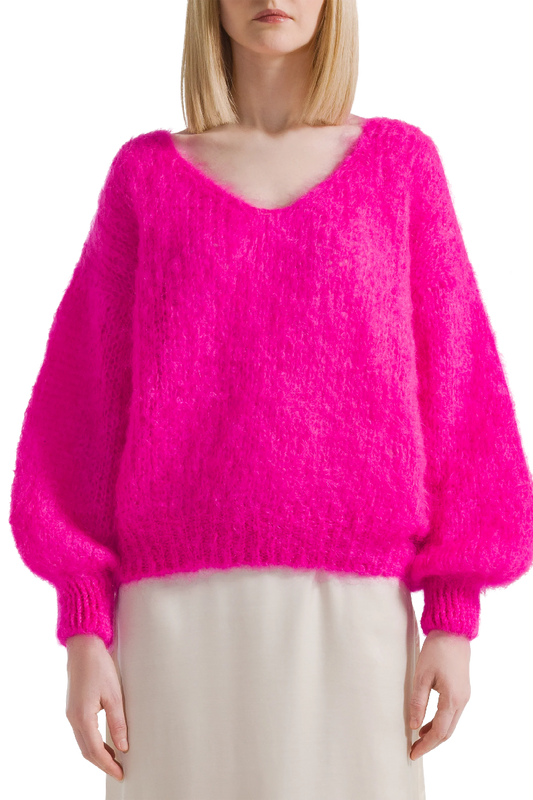 American Dreams Milana Mohair Knit Jumper - Neon Pink