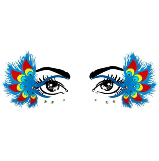 Mystic Peacock Wings Holographic Face Sticker