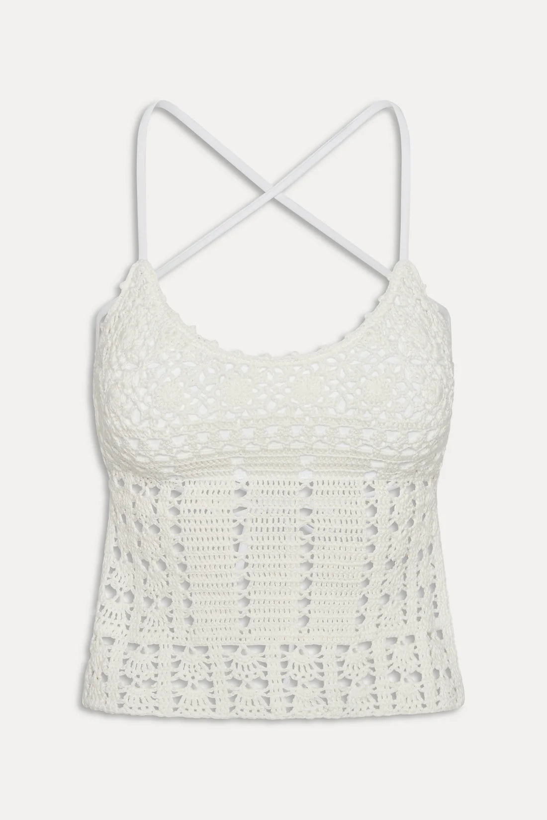 Frankies Bikinis x JENNIE Nari Crochet Tankini - Ivory Crochet