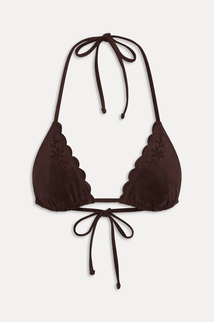 Frankies Bikinis Nick Suede Triangle Bikini & Mackenzie Suede Bottom - Desert Suede