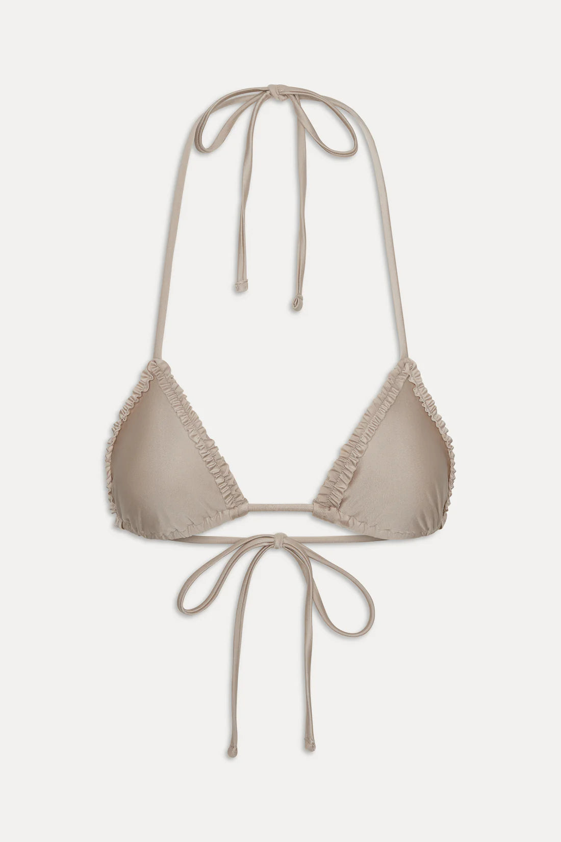 Frankies Bikinis Nick Triangle Shine Bikini Top & Kate Cheeky Shine Bottom - Birthday Suit