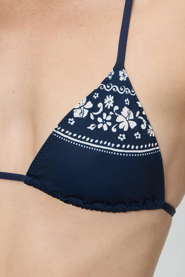 Frankies Bikinis Nick Triangle Bikini Top & Mackenzie Bottom - Malibu Blue