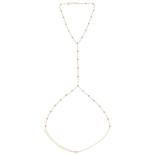 Bijoux De Mimi Olivia Body Chain - Gold & Pink